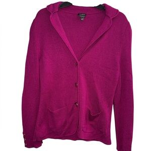 Talbots Women's Fuchsia 100% Merino Wool Sweater Size Medium